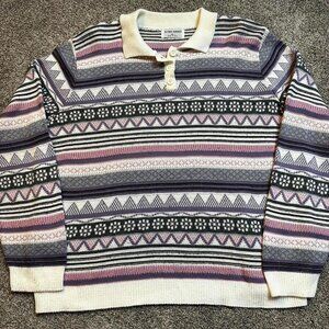 Vintage Cottage Core Trippy Knitted grandma‎ sweater
